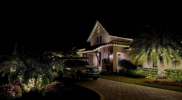 Christmas light installation in Jacksonville